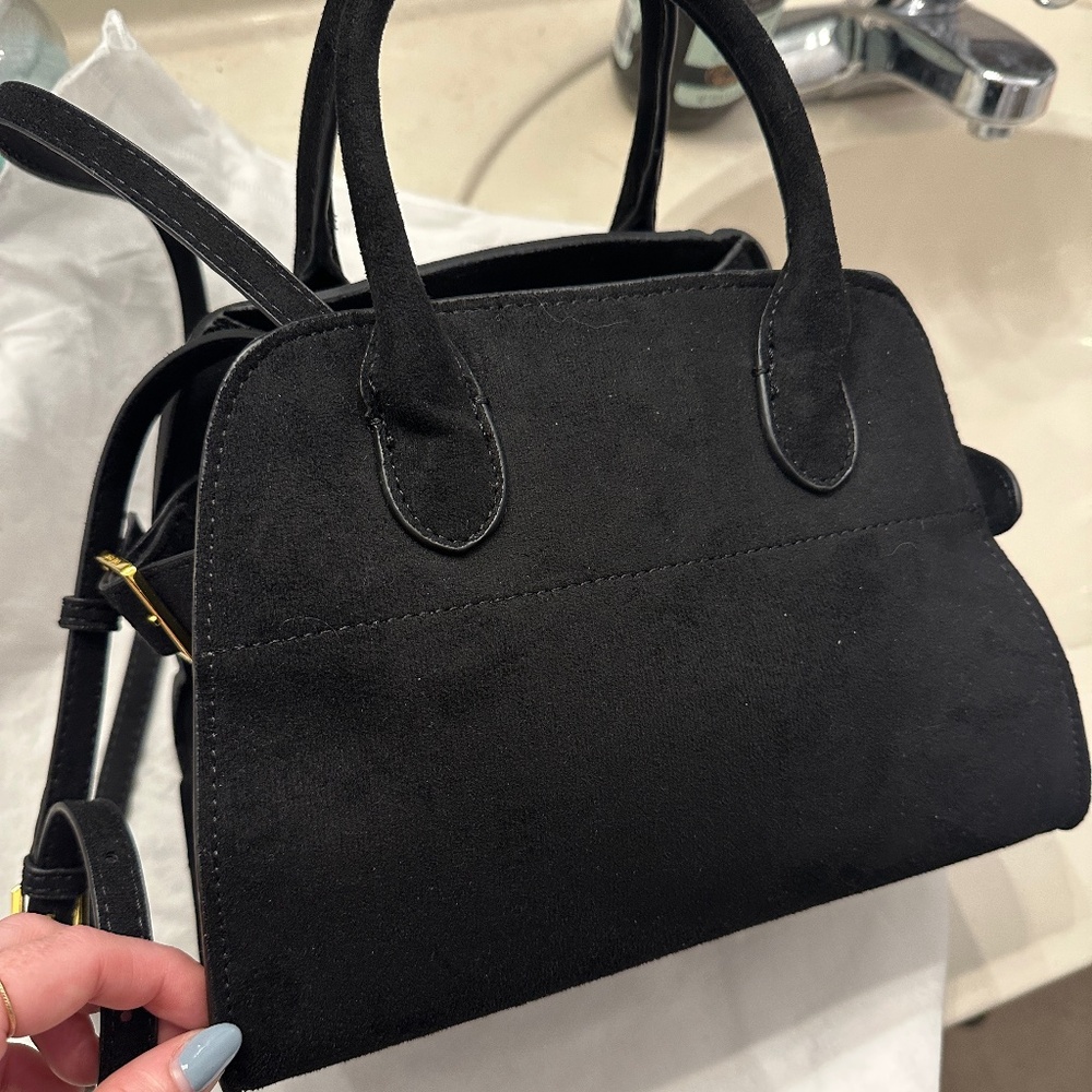 Black suede bag